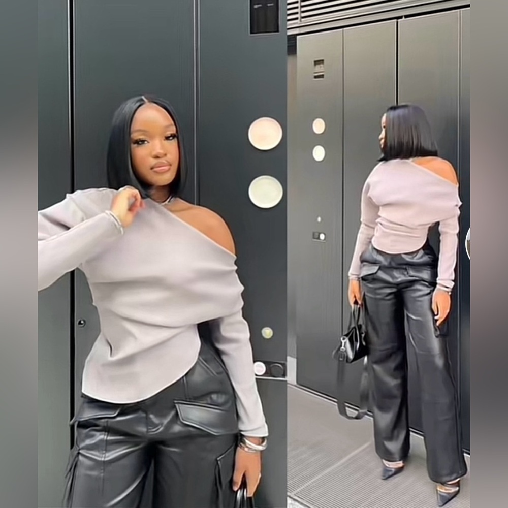 ZARA ASYMMETRIC RUCHED STRETCH TOP